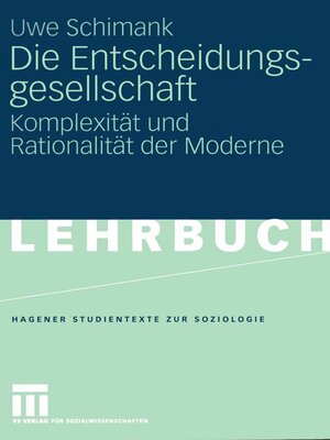 cover image of Die Entscheidungsgesellschaft